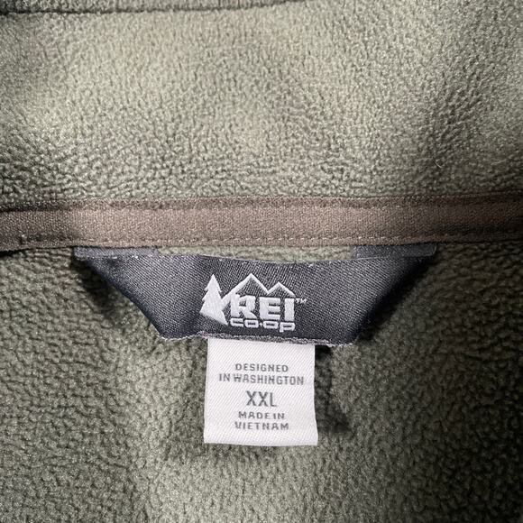 REI Coop Jacket Mens XXL Green Full Zip Fleece Outdoor Hiking Performance Active - Picture 3 of 7
